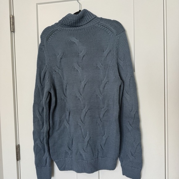 Brax Brian Cable knit Turtleneck Sweater NEW Wool Blend Size Large 50 Blue NWT - Picture 8 of 8